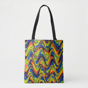 Tote Bag Résumé multicolore ondulé