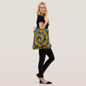 Tote Bag Résumé multicolore ondulé (Sur le modèle)