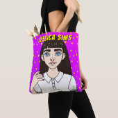 Tote Bag Retour à l'école Ado personnalisée Fille pourpre N (De près)