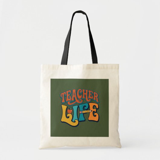 Tote Bag Retour à l'école. La vie d'enseignant. (Devant)