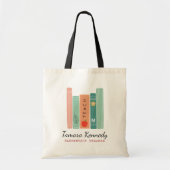 Tote Bag Retour à l'école Pastel Livres Nom de l'enseignant (Devant)