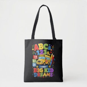 Tote Bag Retour à l'école Premier jour Grand Bus Scolaire R