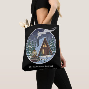 Tote Bag Retraite de lecture de Noël dans un chalet d'hiver