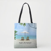 Tote Bag Retraite, détente à la plage (Devant)
