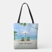 Tote Bag Retraite, détente à la plage (Dos)