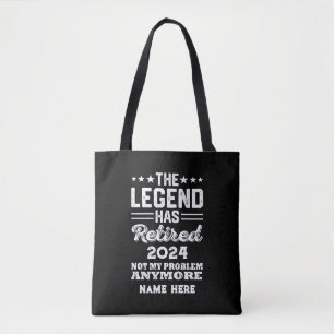 Tote Bag Retraite personnalisée La légende a pris sa retrai