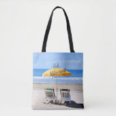 Tote Bag Retraite, une journée à la plage (Devant)