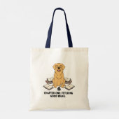 Tote Bag Retriever doré lisant un livre - Design créatif (Dos)