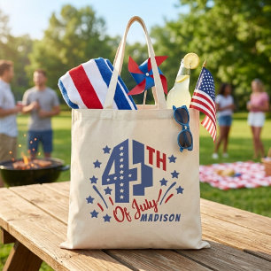 Tote Bag Rétro 4 juillet personnalisé patriotique