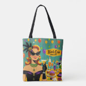 Tote Bag Retro 50s Mardi Gras Martini Cocktail Party (Dos)
