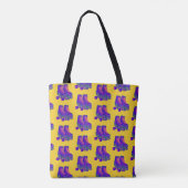Tote Bag Retro 80s 90s Roller Skates Motif en Jaune (Dos)