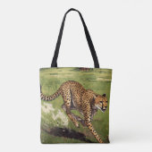 Tote Bag Rétro Afrique Guépard Scénique (Dos)