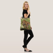 Tote Bag Rétro Afrique Guépard Scénique (Sur le modèle)