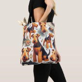 Tote Bag Retro Airedale Terrier sans fil (De près)