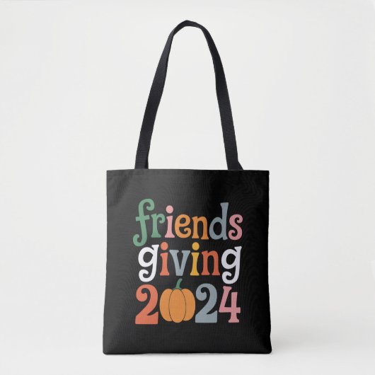 Tote Bag Retro Amis Donnant 2024 Thanksgiving Fall (Devant)