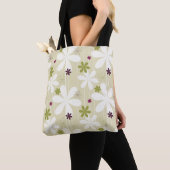 Tote Bag Rétro arrière - plan floral (De près)