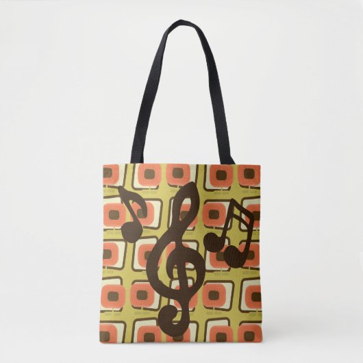 Tote Bag Retro Atomic Era Mid Century Musique MCM Moderne (Devant)