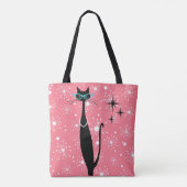 Tote Bag Retro Atomique Moyen Siècle Moderne MCM Chat noir (Dos)