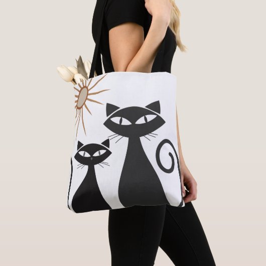 Tote Bag Retro Atomique Moyen Siècle Moderne MCM Cool Chat (De près)