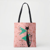 Tote Bag Retro Atomique Moyen Siècle Moderne MCM Cool Chat (Devant)