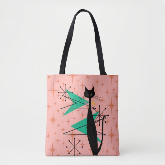 Tote Bag Retro Atomique Moyen Siècle Moderne MCM Cool Chat  (Devant)