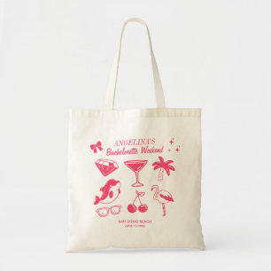 Tote Bag Retro Bachelorette Party Retro Beach mignon Doodle
