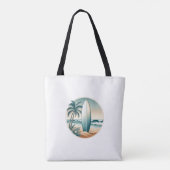 Tote Bag Retro Beach Club Anniversaire Fête sur mesure rayé (Dos)