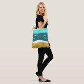 Tote Bag Retro Beach Été Milieu du siècle moderne (Sur le modèle)
