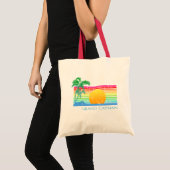Tote Bag Retro Beach Grand Cayman (Devant (produit))