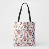 Tote Bag Retro Bloom Floral Pattern (Devant)