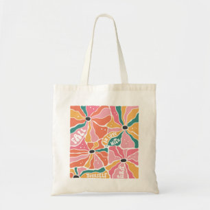 Tote Bag Retro Boho Floral Chute en amour