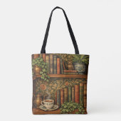 Tote Bag Retro book lover art (Dos)