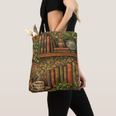 Tote Bag Retro book lover art (De près)