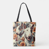 Tote Bag Retro Bull Terrier Peinture sans fil (Dos)