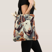 Tote Bag Retro Bull Terrier Peinture sans fil (De près)