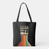 Tote Bag Retro Camera with Rainbow Print (Dos)