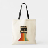 Tote Bag Retro Camera with Rainbow Print (Dos)