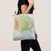 Tote Bag Rétro carte couleur du monde (De près)