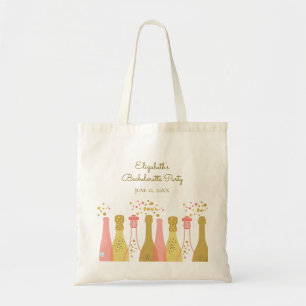 Tote Bag Retro Champagne Pink Gold 1960 Bachelorette Party