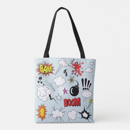 Tote Bag Retro Comic Explosion Pop Art (Dos)