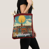 Tote Bag Retro Copenhagen Skyline (De près)