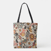 Tote Bag Retro Cosmic Grunge: 90s Nostalgia Seamless Patter (Dos)