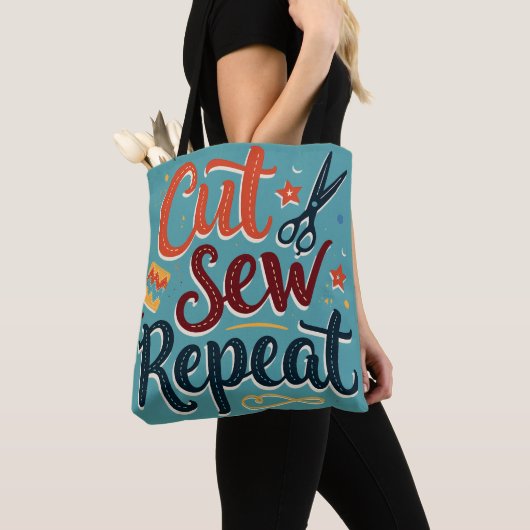 Tote Bag Retro "Couper la couture répétée" Conception de l' (De près)