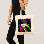 Tote Bag Rétro éclaboussure au néon fraîche de peinture sur (Devant (produit))