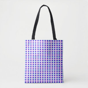 Tote Bag rétro électrique rayé bleu & violet