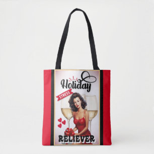 Tote Bag Rétro Épingle de Détente des Fêtes de Fin d'Année