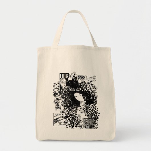 Tote Bag Retro Fashion Diva Swirled (Devant)