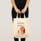 Tote Bag Retro Femme au foyer avec Cocktail Drôle Citation  (Devant (produit))