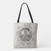 Tote Bag Retro Floral Peace Looks Linge blanc (Dos)