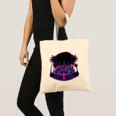 Tote Bag Rétro Futurisme Néoon Synthwave (Devant (produit))